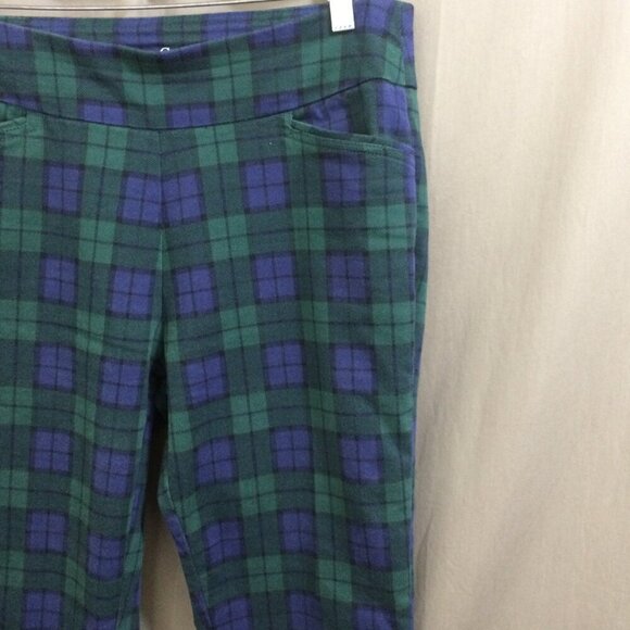 Croft & Barrow Effortless Stretch Pant Blue Green Plaid Academia Size 10 - Picture 4 of 4